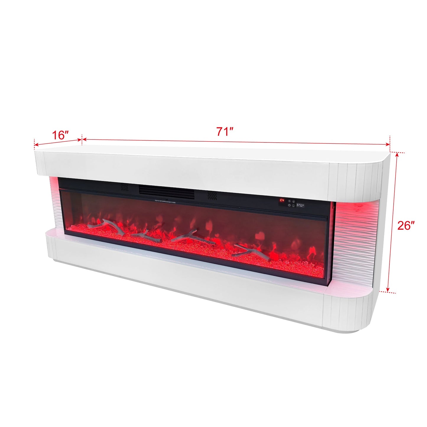 Lush White LED/BLUETOOTH SPEAKERS  Fireplace Entertainment Center