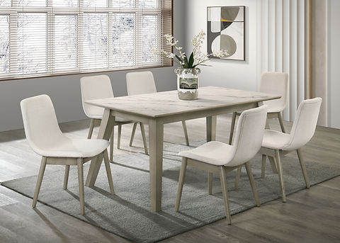 Dorri Grey Oak 7pc Dining Room Set D1450