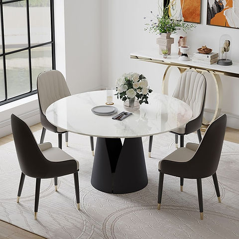 Vero 51" White Sintered Stone Round Table