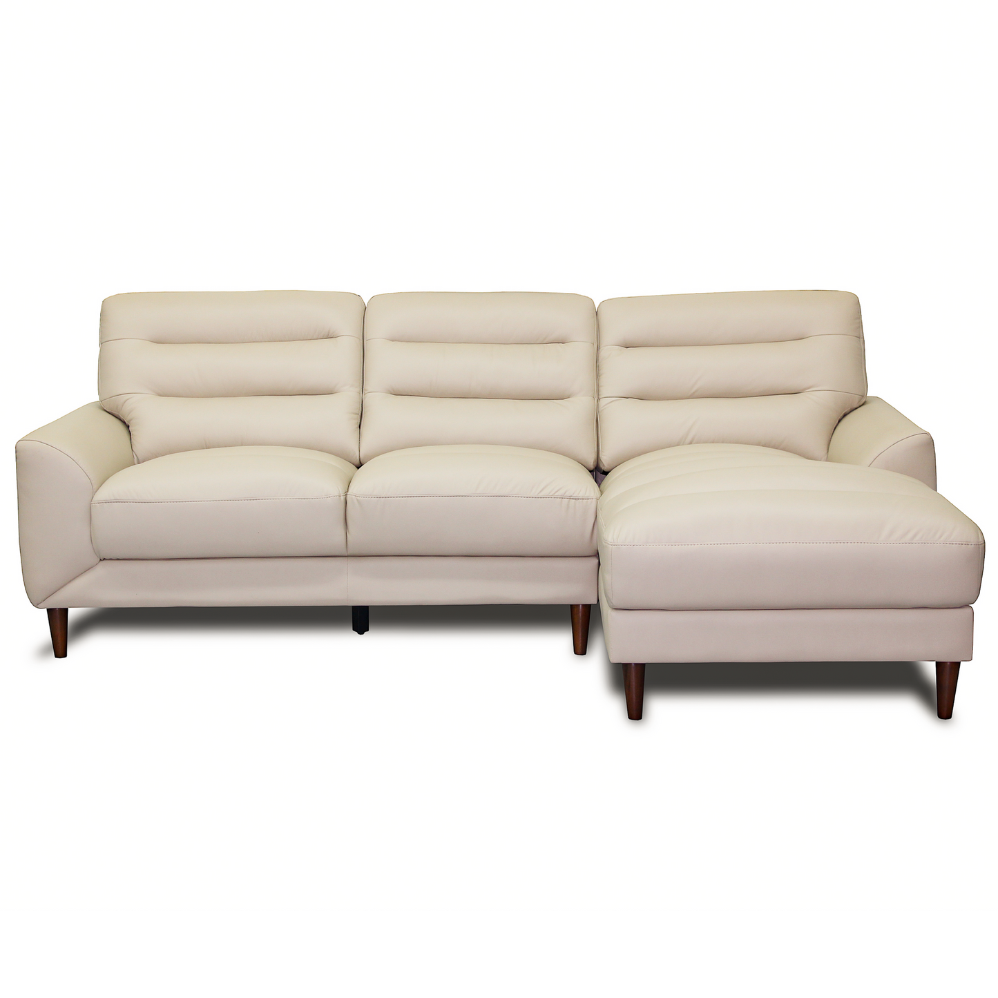 Clarion Cream Genuine Leather Sectional Sofa