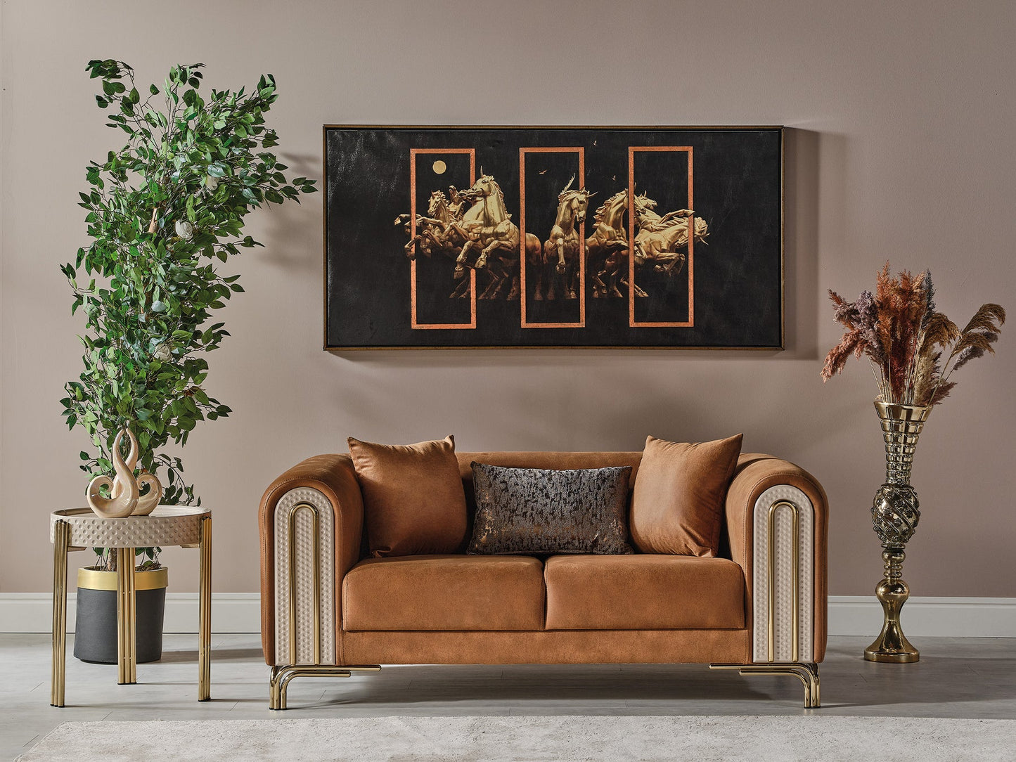 Paris 3-pieces (Sofa & Loveseat & Chair) Livingroom Set Brown