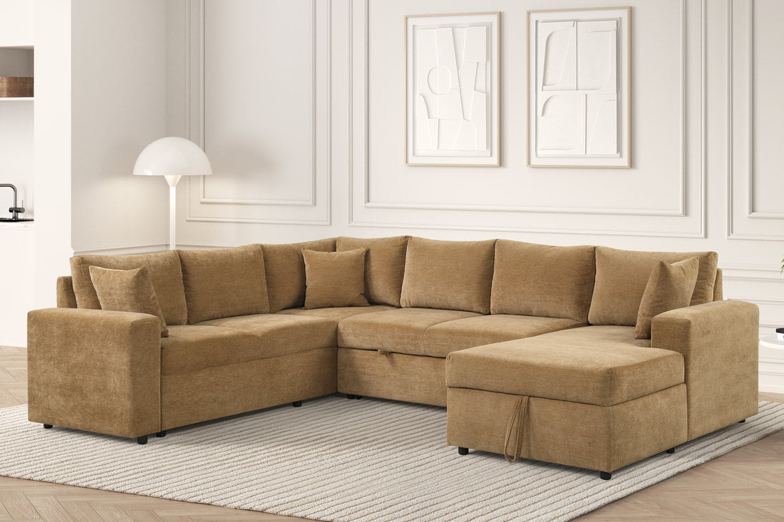 Forever2 Latte Sectional With Pull-Out Bed