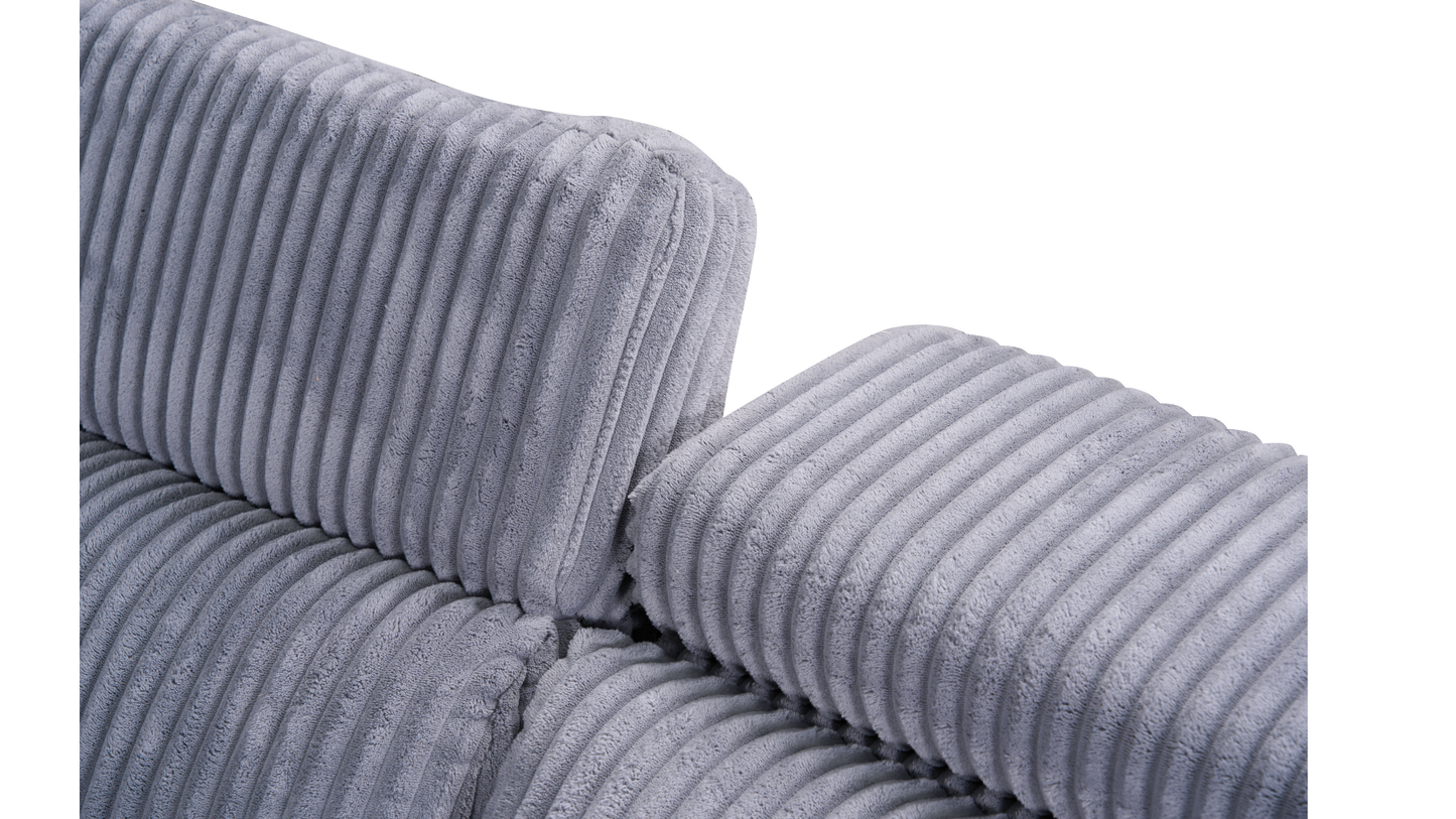 Yash Grey Corduroy POWER Reclining Sectional S7033