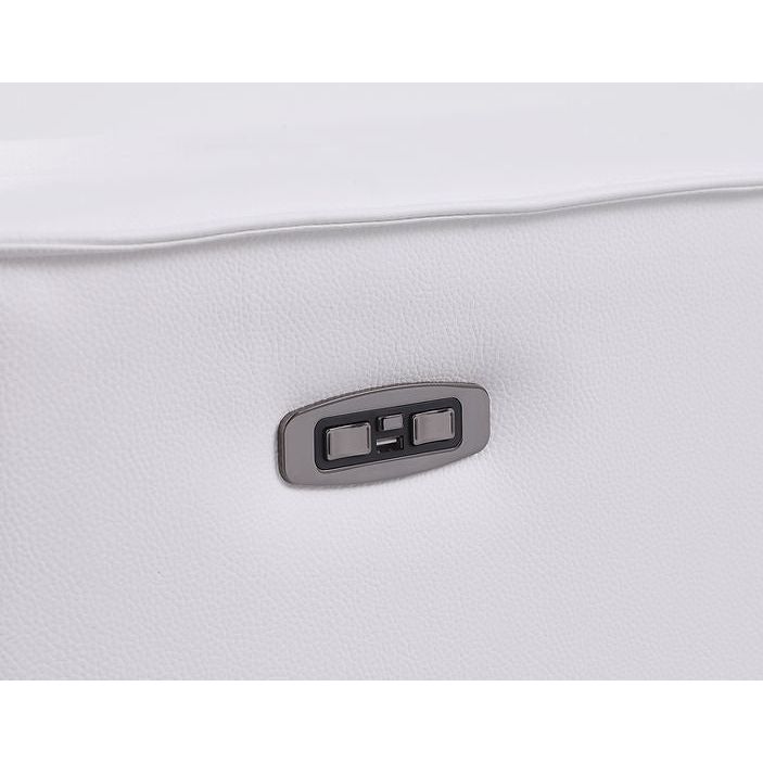 Picasso White 2-POWER  Leather Match 6pc Sectional  MI631
