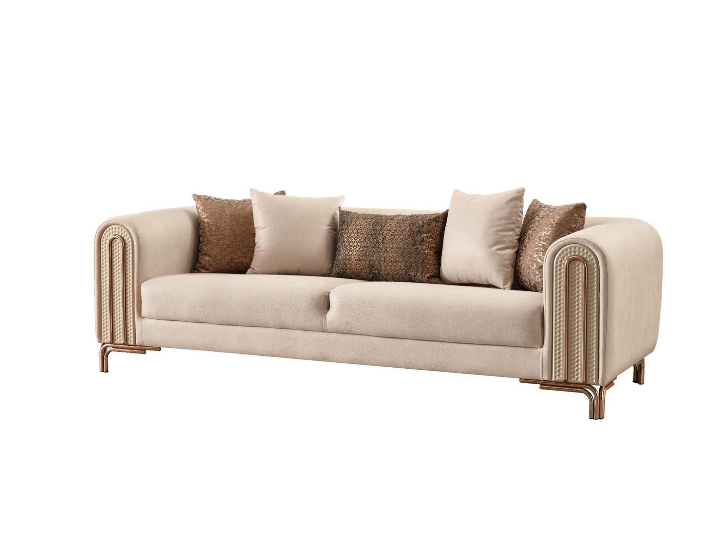Paris 3-pieces (Sofa & Loveseat & Chair) Livingroom Set Cream