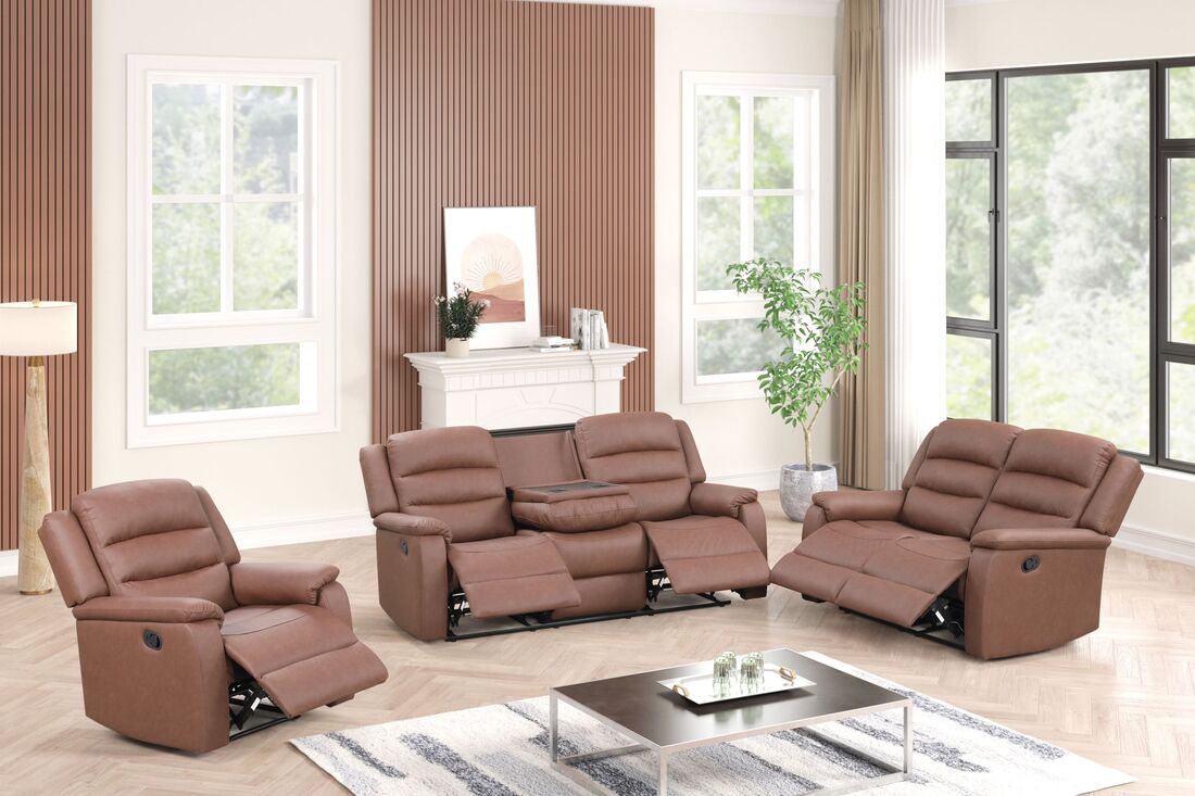 Hope Brown 3pc Reclining Set