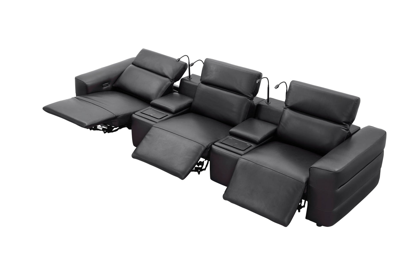 Diamante Black 3pc POWER Reclining Sofa MI-2515