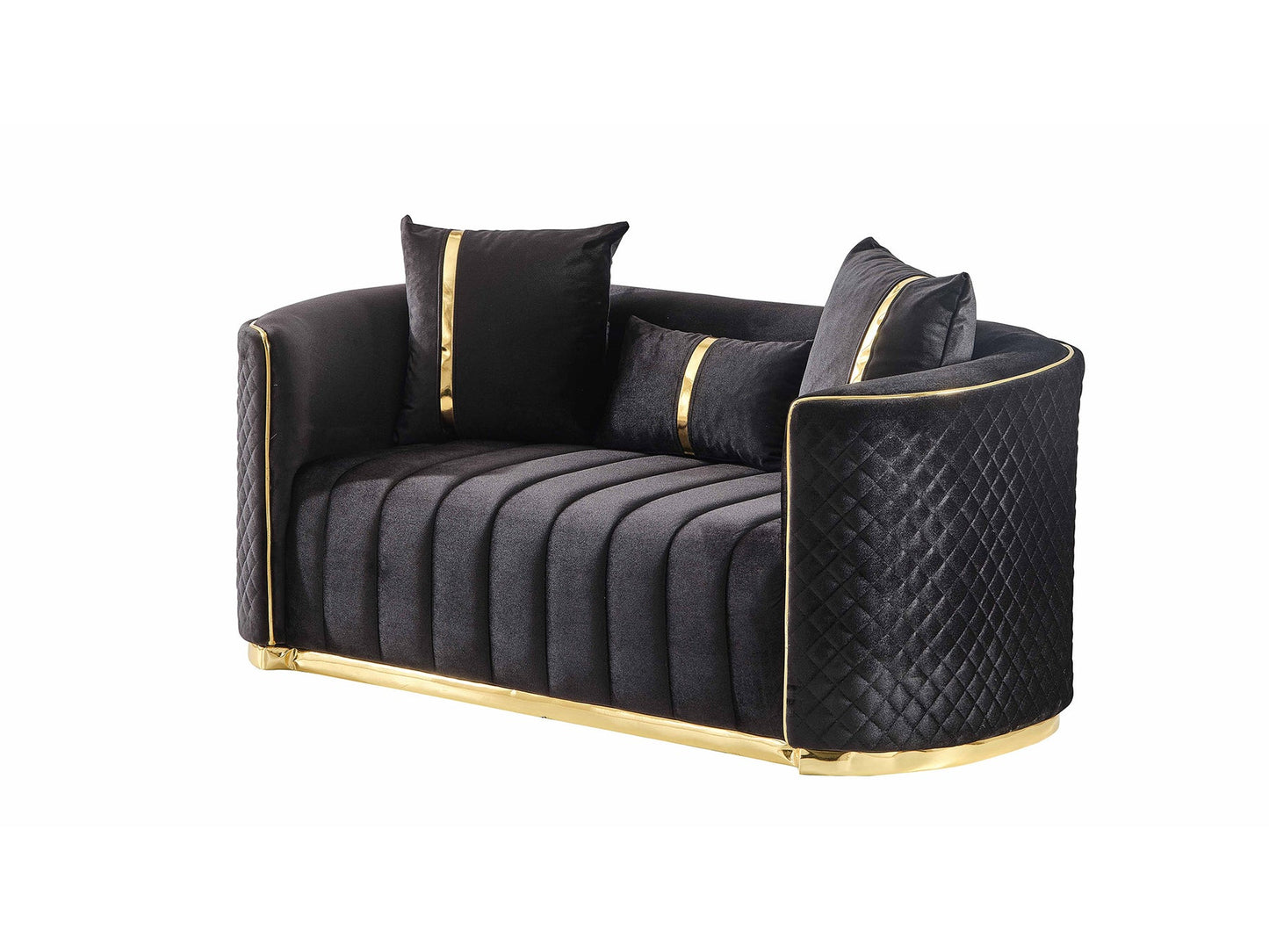 Ceko 3-pieces (Sofa & Loveseat & Chair) Livingroom Set Black
