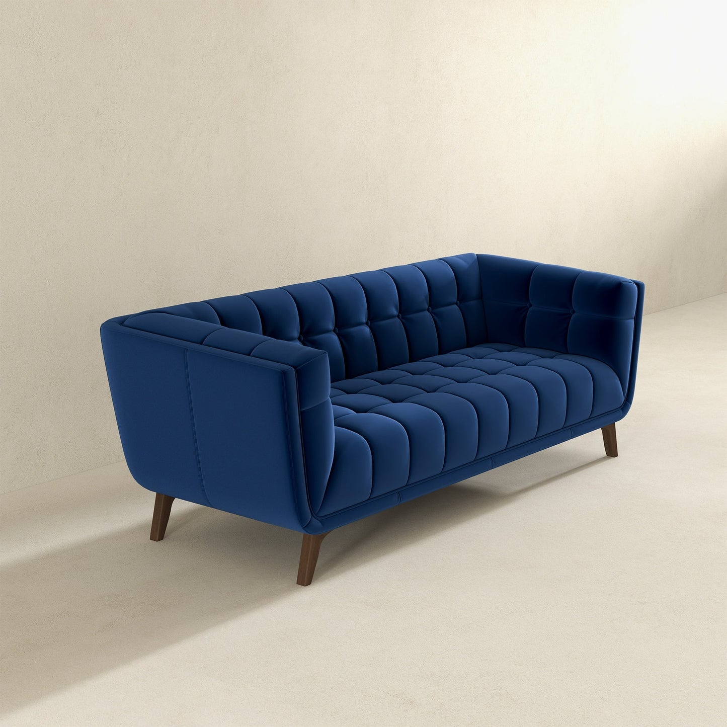 Addison 86" Blue Velvet Modern  Sofa