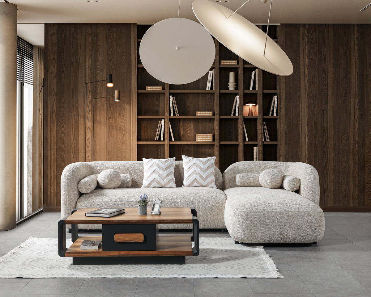 Liva Sand Boucle RAF 110" Sectional