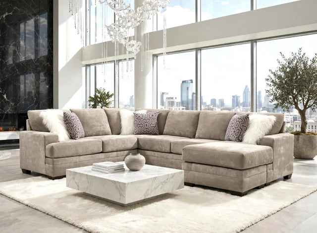 2760-06 Heart Cement Fabric Reversible Sectional