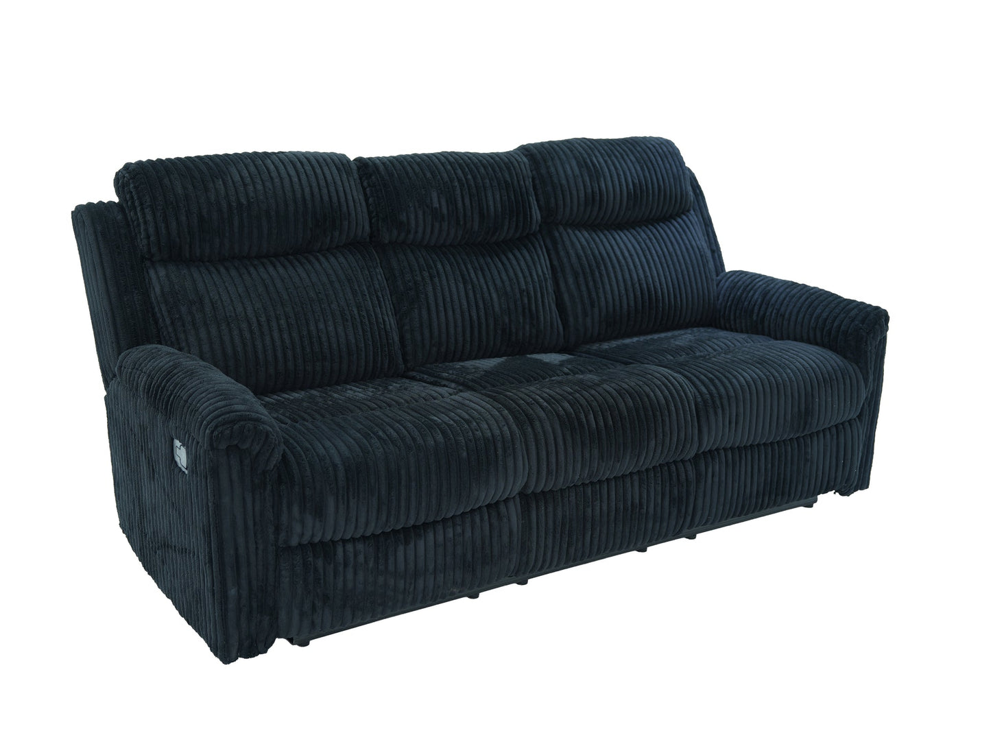 Grace Black Corduroy 3pc Reclining Living Room Set  S8585