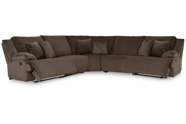 Top Tier Chocolate 5pc Reclining Sectional 92705