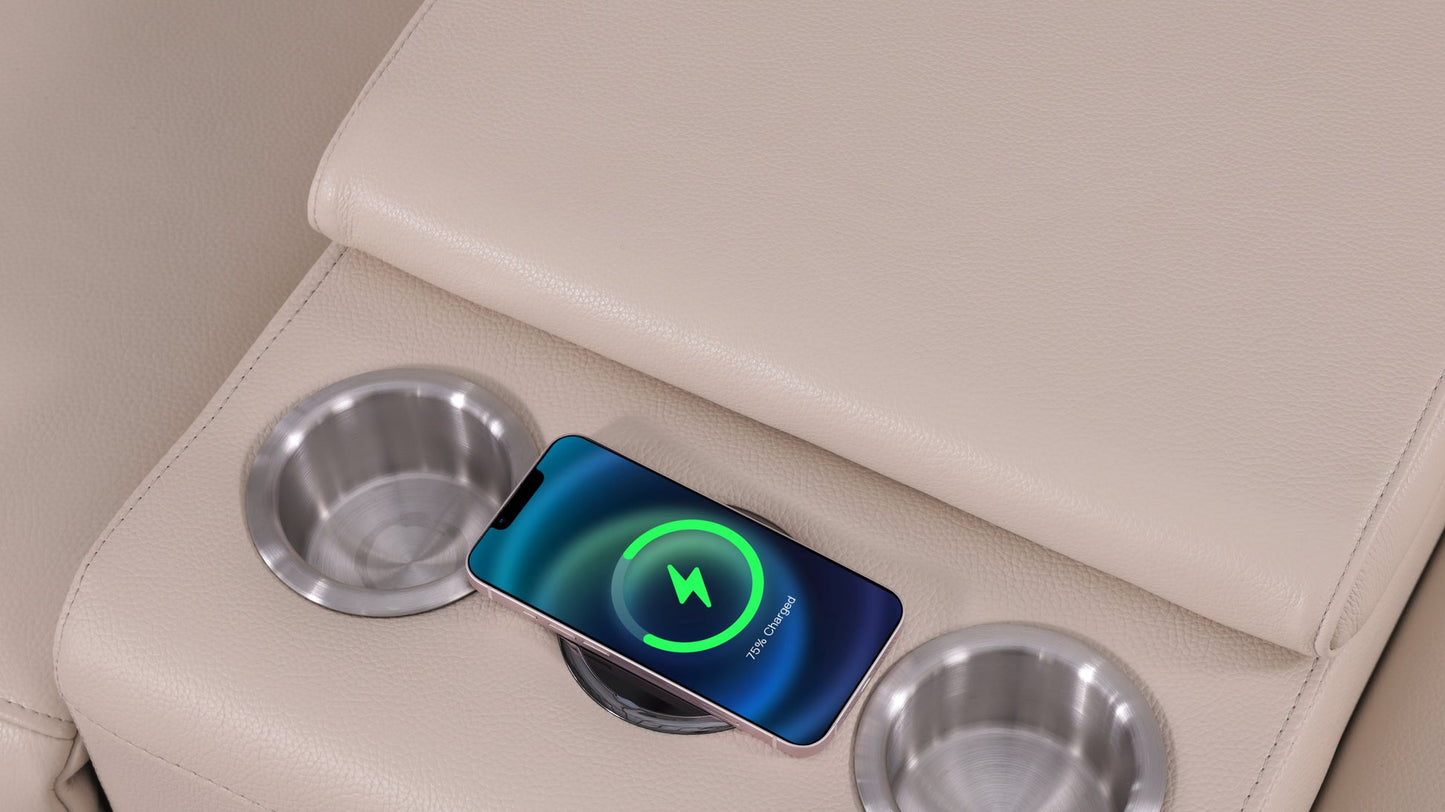 Picasso Beige 2-POWER Leather  Match 6pc Sectional  MI631