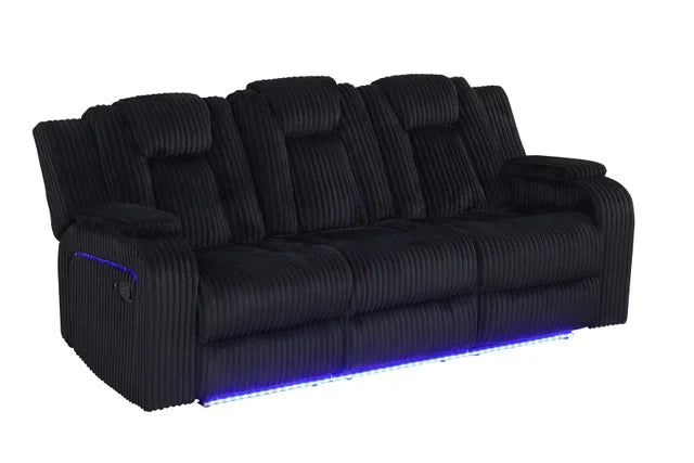 Hulk10 Black Cord LED/BLUETOOTH SPEAKERS 3pc Reclining Set