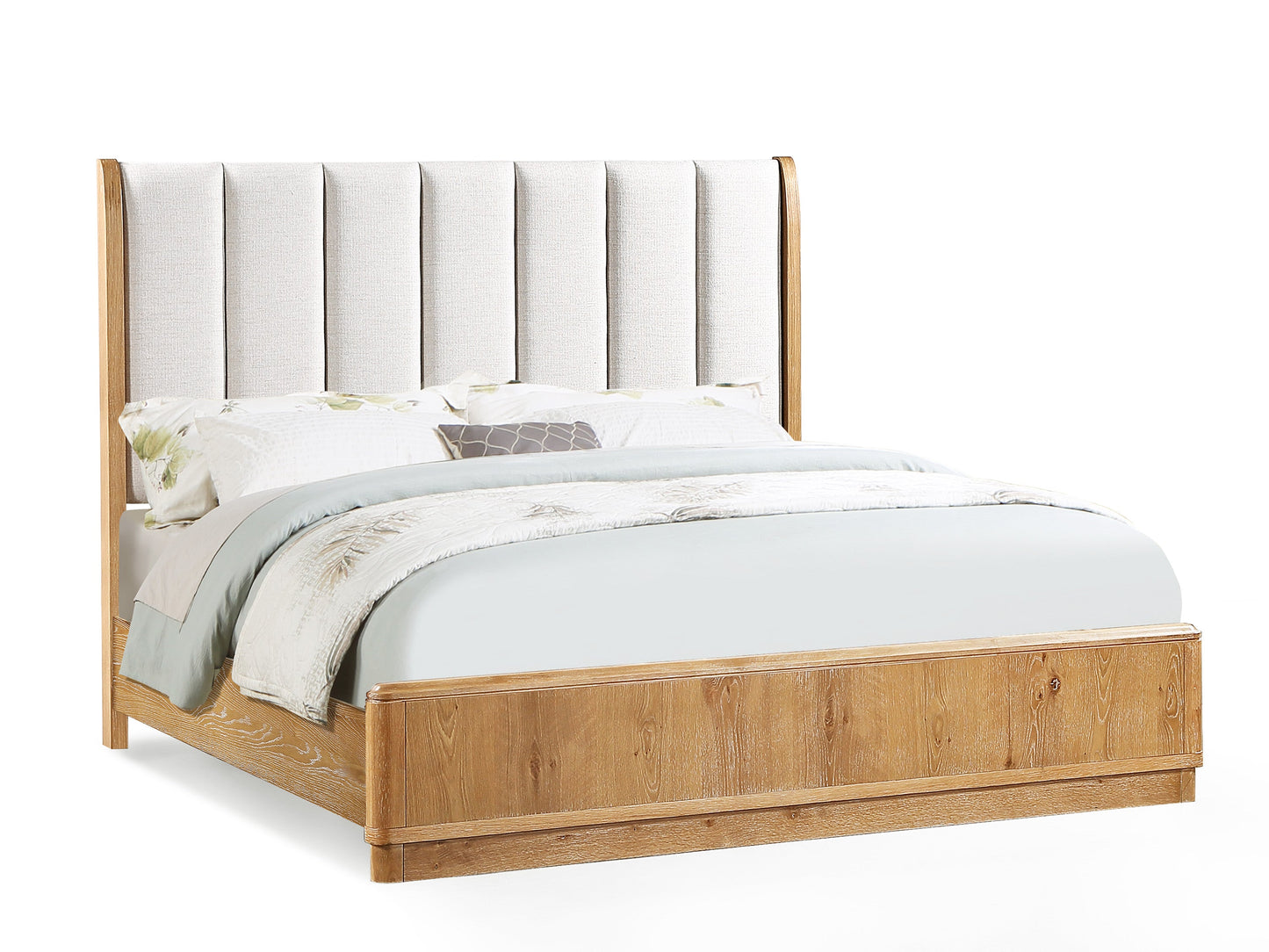 Westcott Cerused Natural Upholstered Panel Bedroom Set B1500