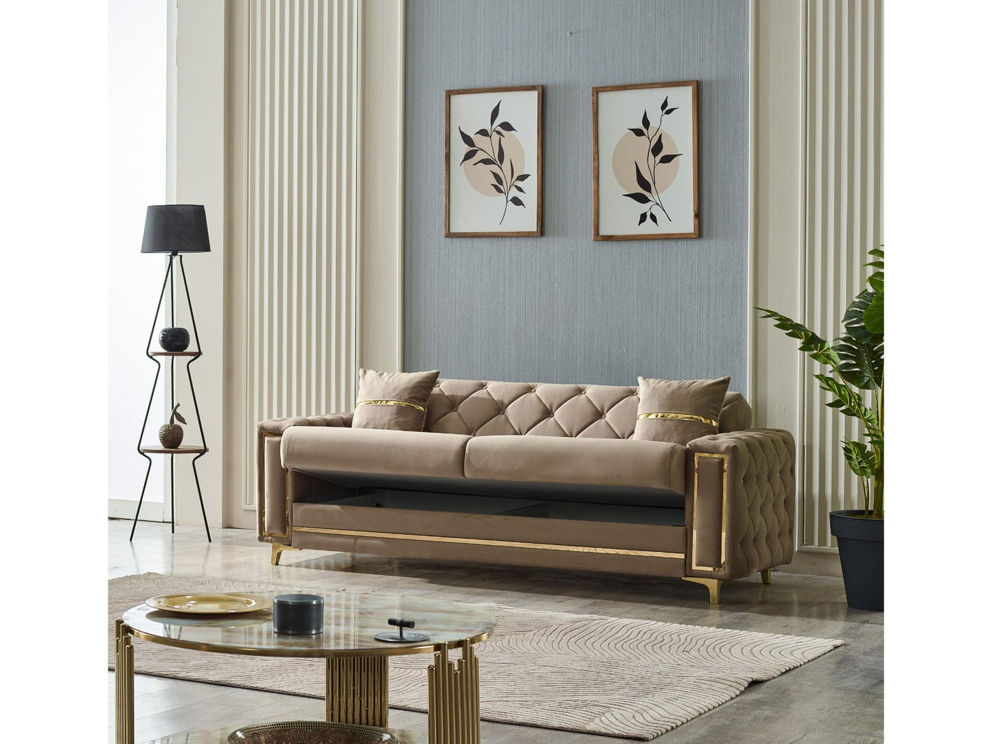Bolivya 3-pieces (Sofa & Loveseat & Chair) Livingroom Set Beige