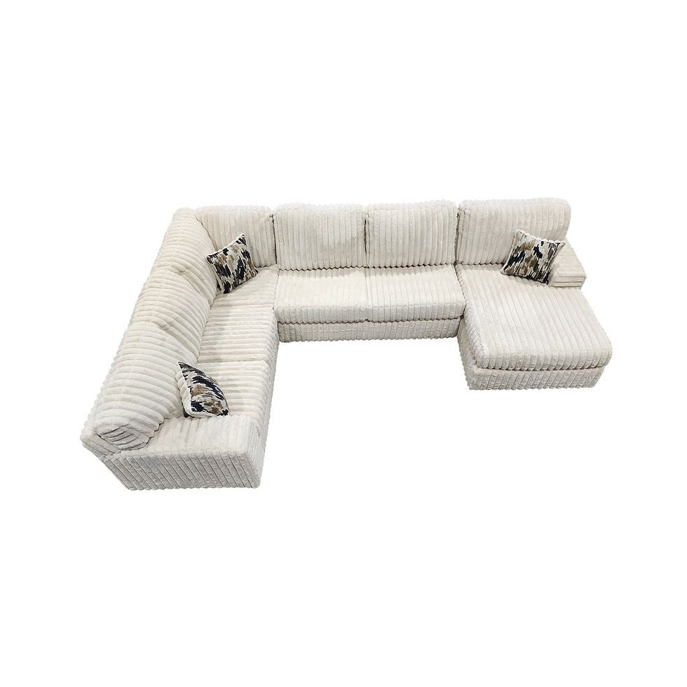Austin Ivory Thick Stripe Fabric  Sectional S319