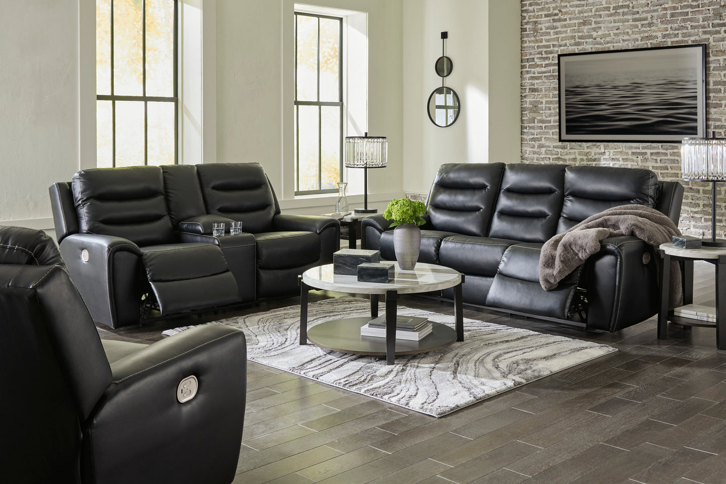 Warlin Black Power Reclining Living Room Set 61105