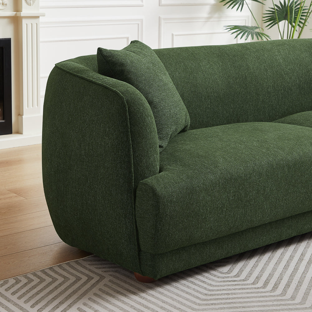 Stanmer Green Luxury Fabric Linen Couch