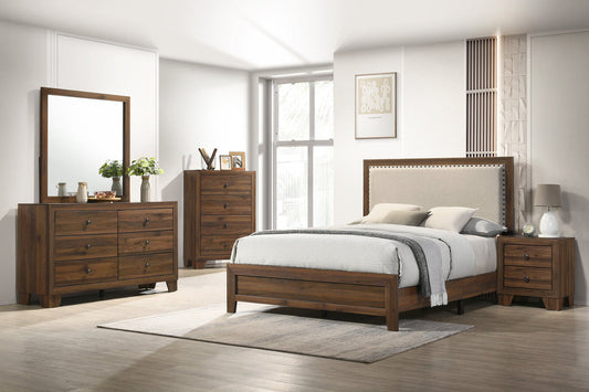 Millie Cherry Brown Upholstered Bedroom Set B9255