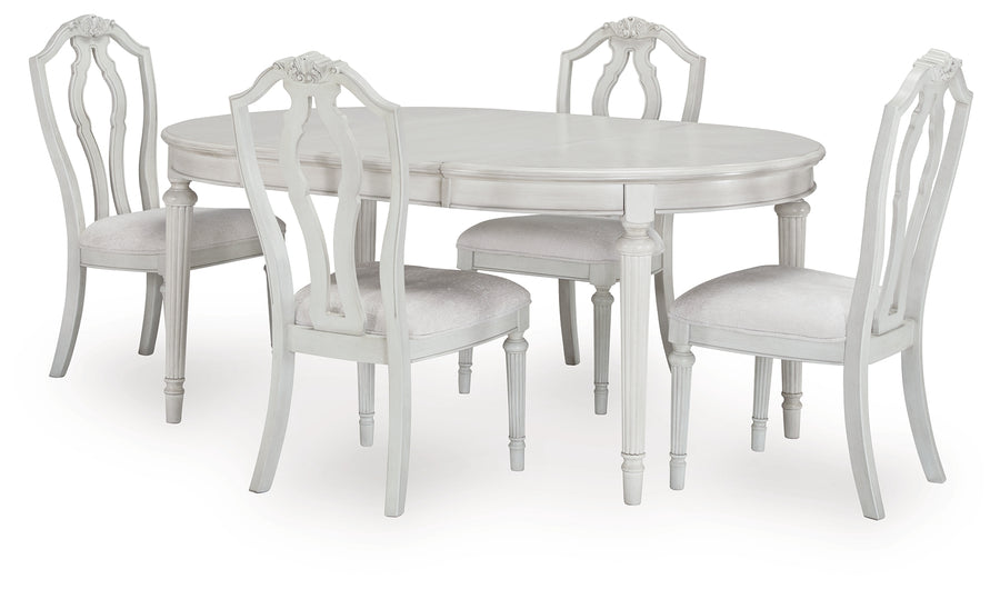 Montelaine Antique White Extension Dining Table and 4 Chairs D795