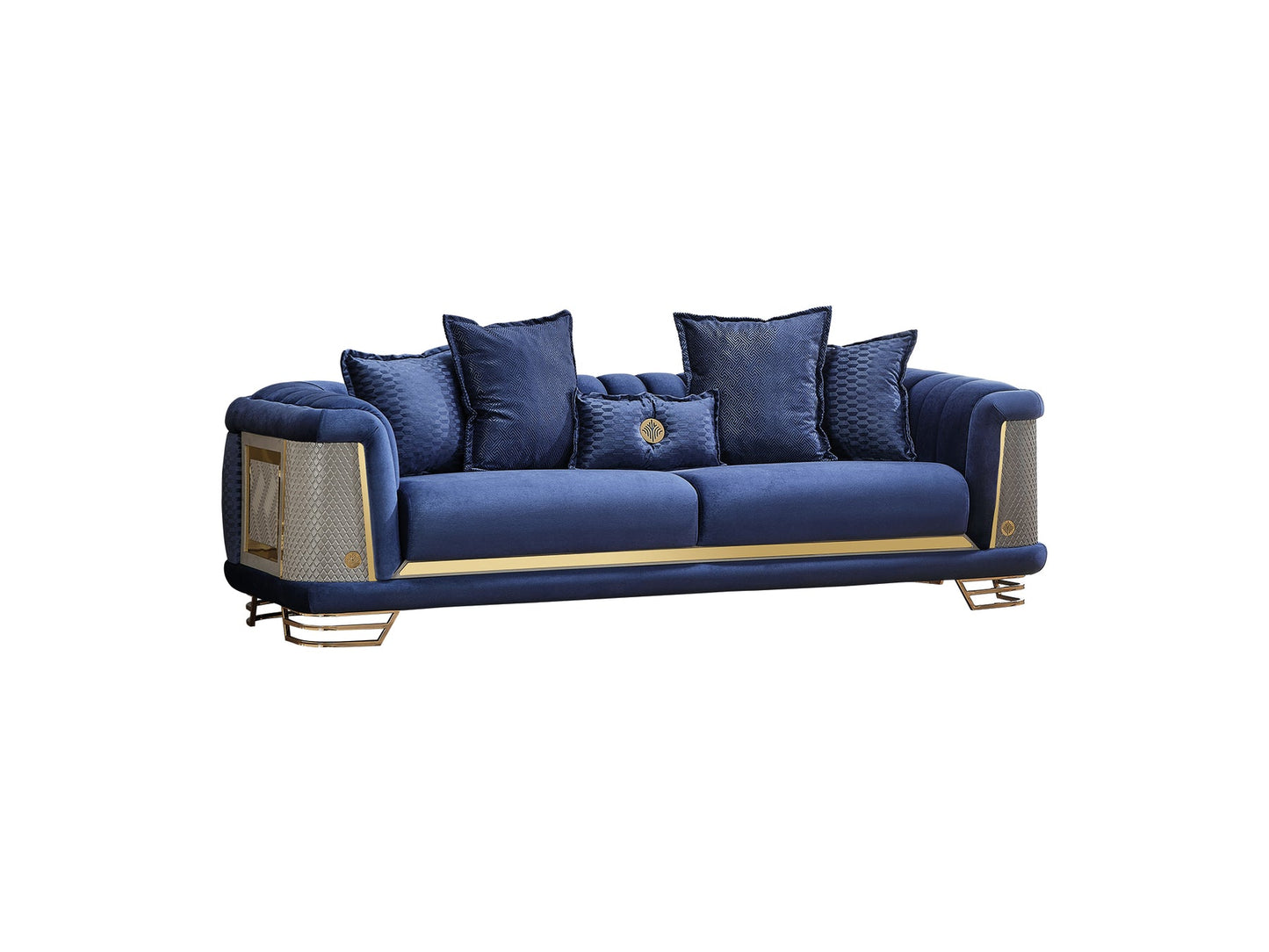 Romans 3-pieces (Sofa & Loveseat & Chair) Livingroom Set Navy Blue