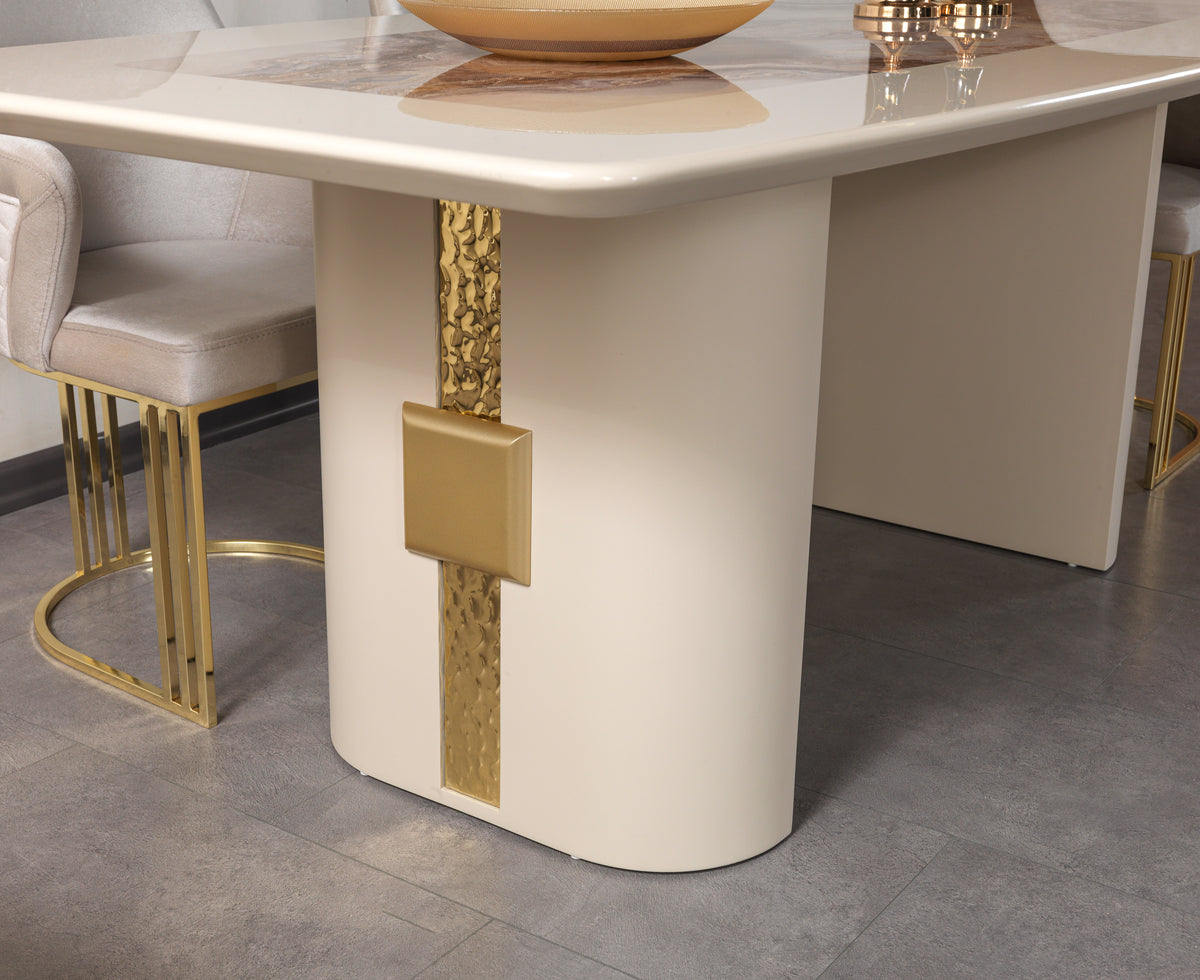 Carlina Ivory Luxury 7-Piece Dining Set