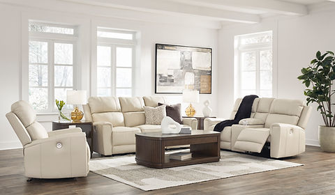 Dahlmoore Almond POWER Reclining Sofa and Loveseat U13200