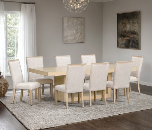 9pc Beige/Cream Dining Room Set D903