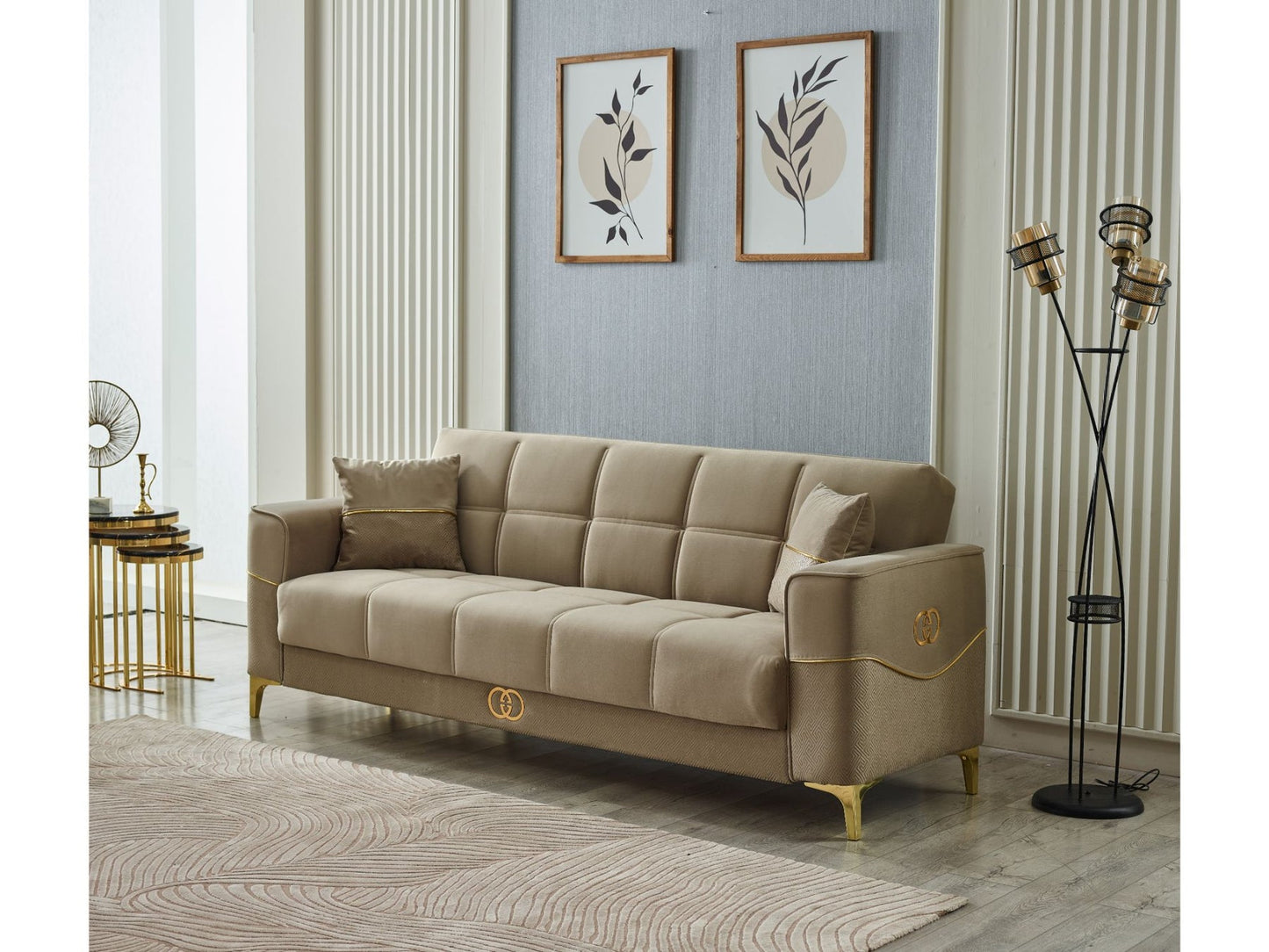 Clara 3-pieces (Sofa & Loveseat & Chair) Livingroom Set Beige