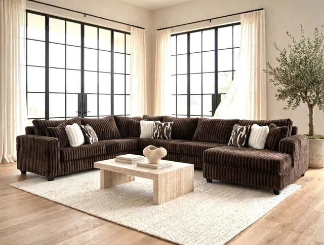 Chocolate 170" 4pc OVERSIZED Sectional 9900