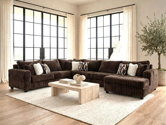 Chocolate 170" 4pc OVERSIZED Sectional 9900