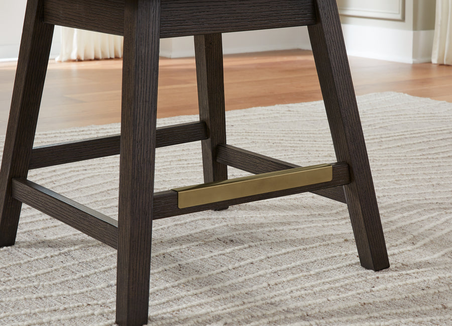 Burkhaus Dark Brown Counter Height Dining Table and 4 Barstools D984