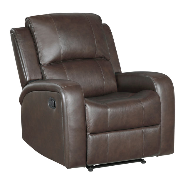 Austin Brown GENUINE LEATHER Reclining Set 9735