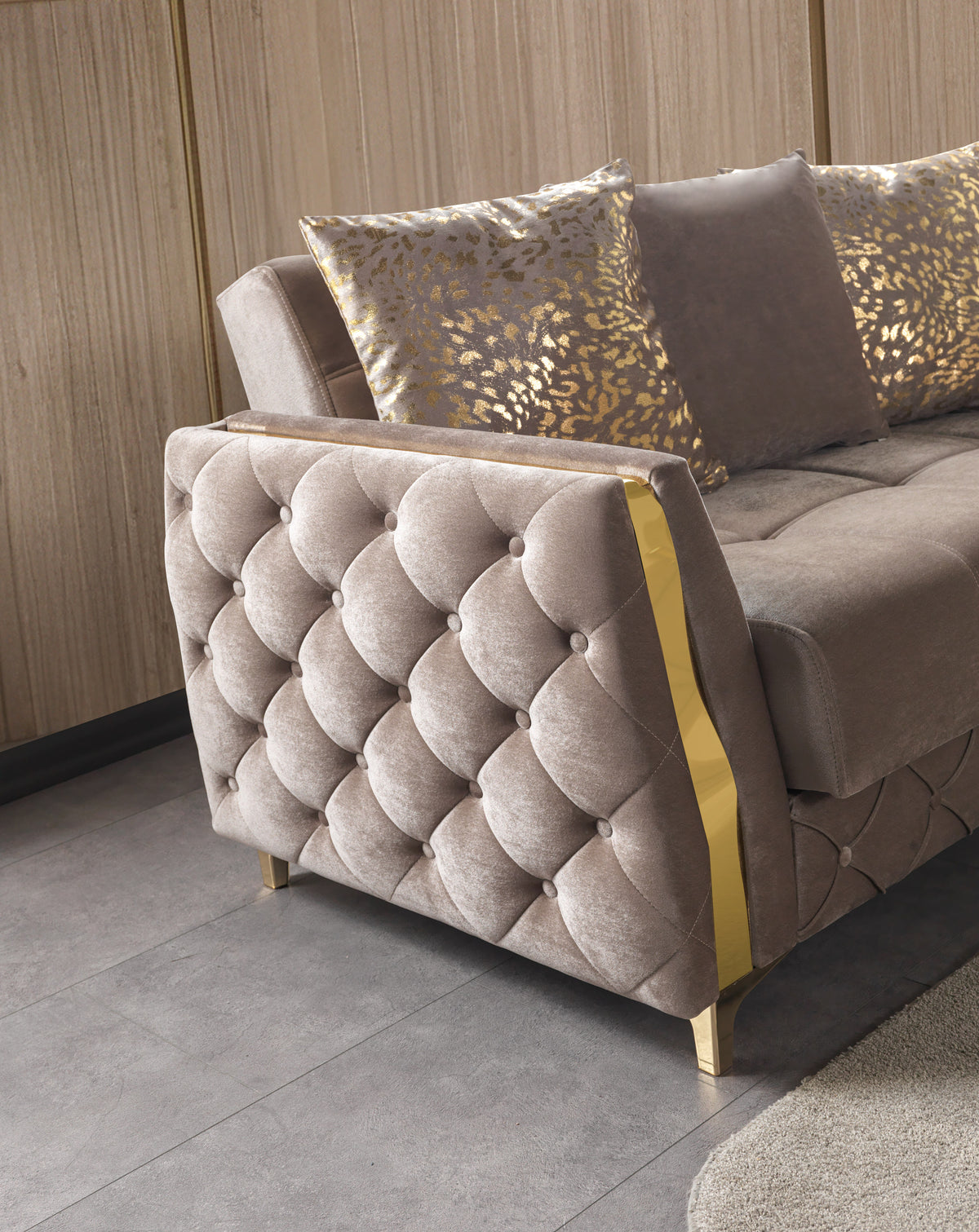 Florence Coffee Velvet Sofa 88" & Loveseat 64"