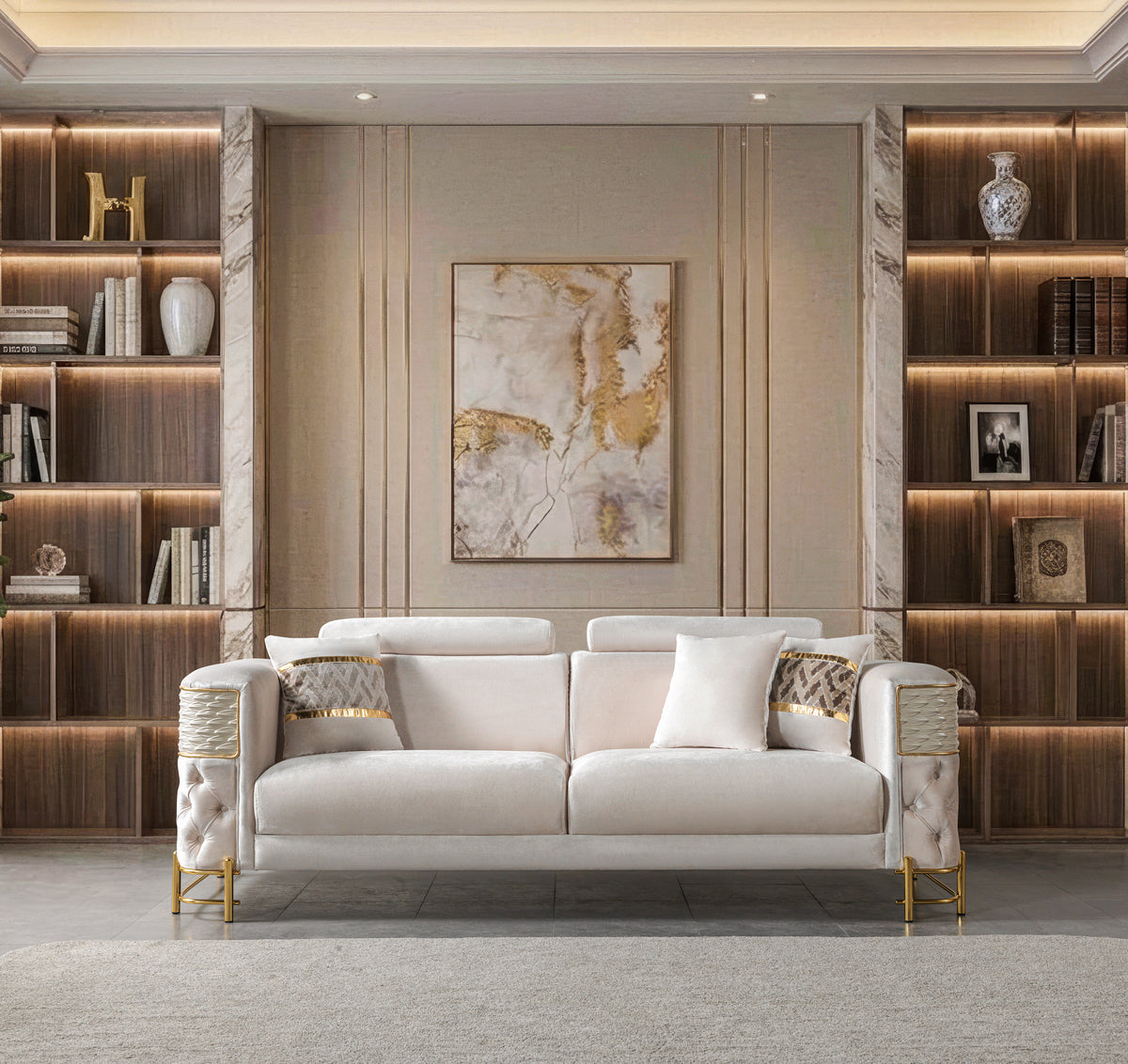 Fabiana Ivory Luxury Living Room Set
