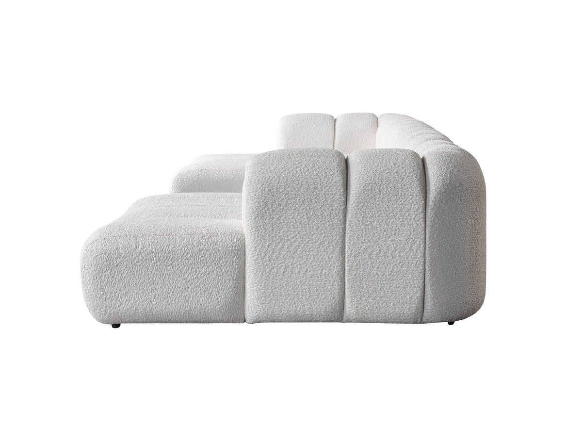 Lis Ivory Boucle Double Chaise 147" Sectional