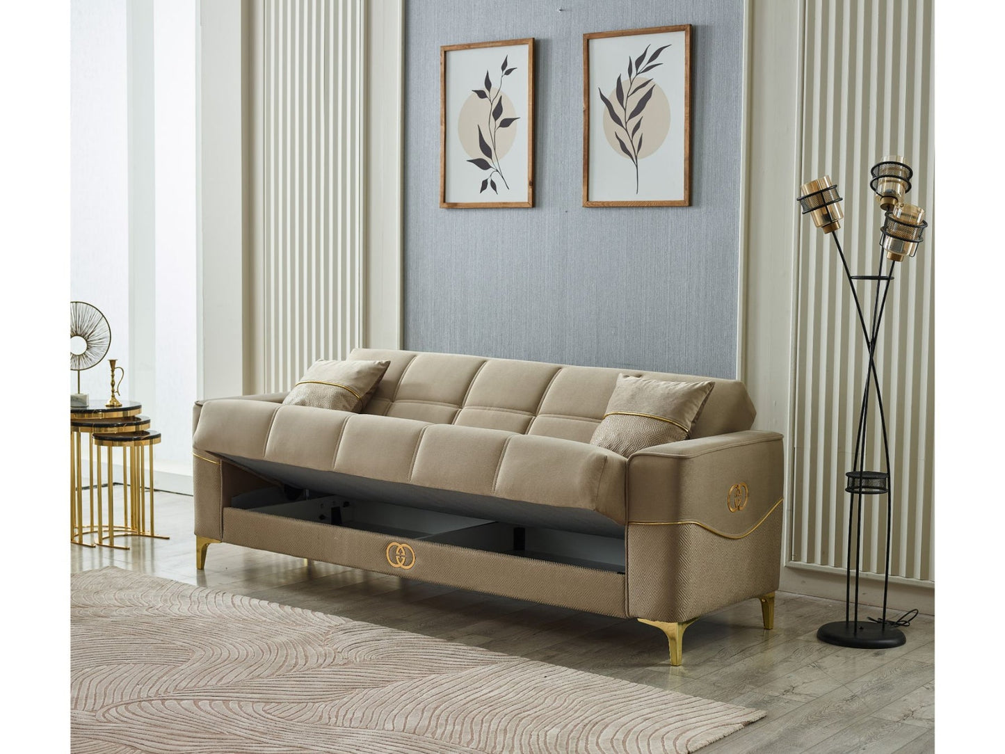 Clara 3-pieces (Sofa & Loveseat & Chair) Livingroom Set Beige