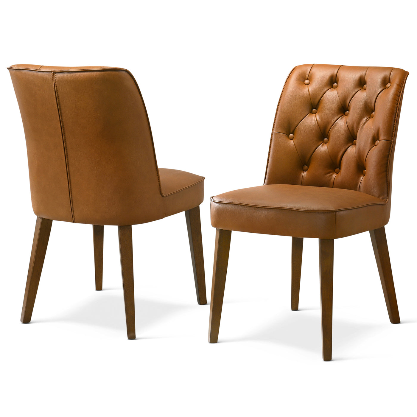 Belmont Cognac Vegan Leather Dining Chair - Set Of 2
