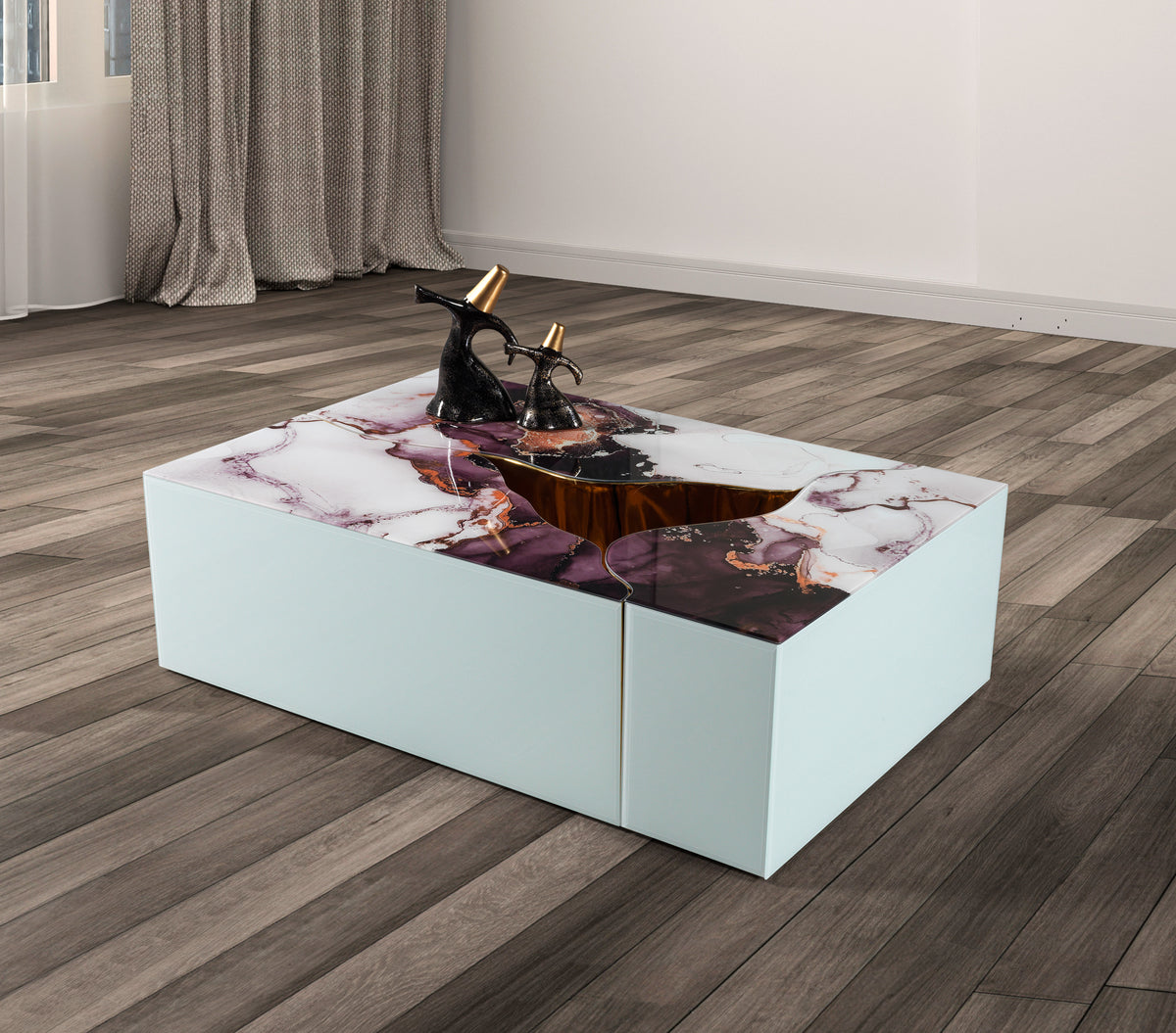 Dream  White Marble 3pc Coffee Table