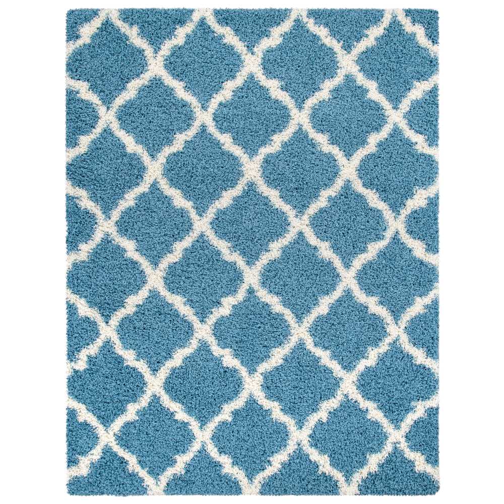 Cozy  Turquoise Shag Area Rug SGH2276  8X10