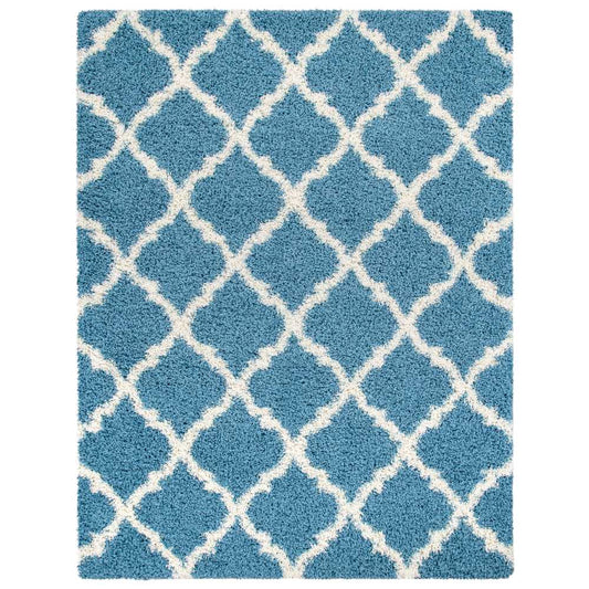 Cozy  Turquoise Shag Area Rug SGH2276  8X10