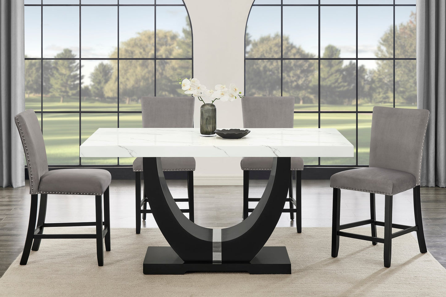 Larry Grey Counter Height Set D181