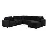 Hunter Black Fabric BLUETOOTH SPEAKERS Pull Out Bed   Sectional