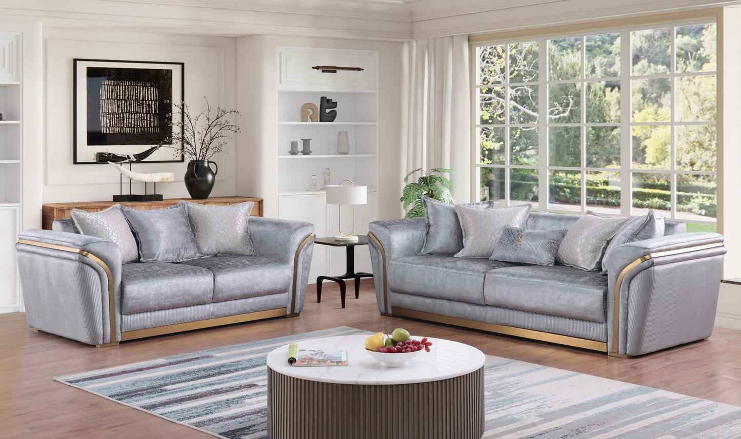 Torino Collection Grey Living Room Set S1005