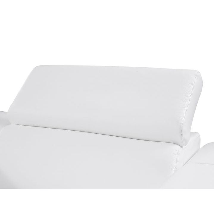 Picasso White 2-POWER  Leather Match 6pc Sectional  MI631