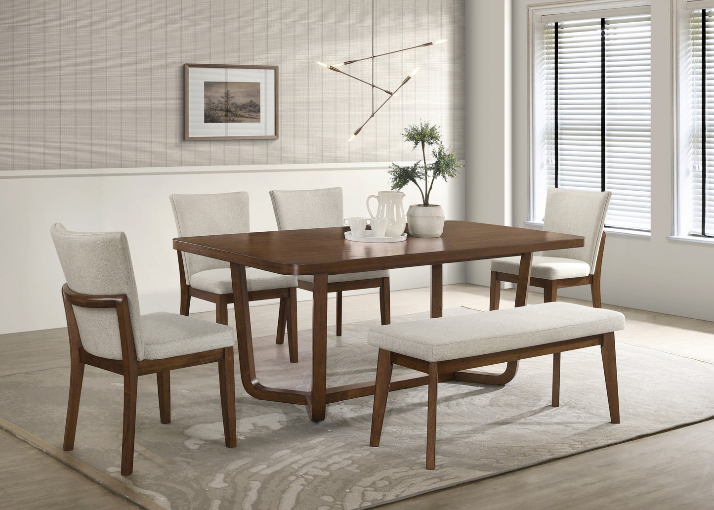 Salerno Beige/Brown Dining Set 2311