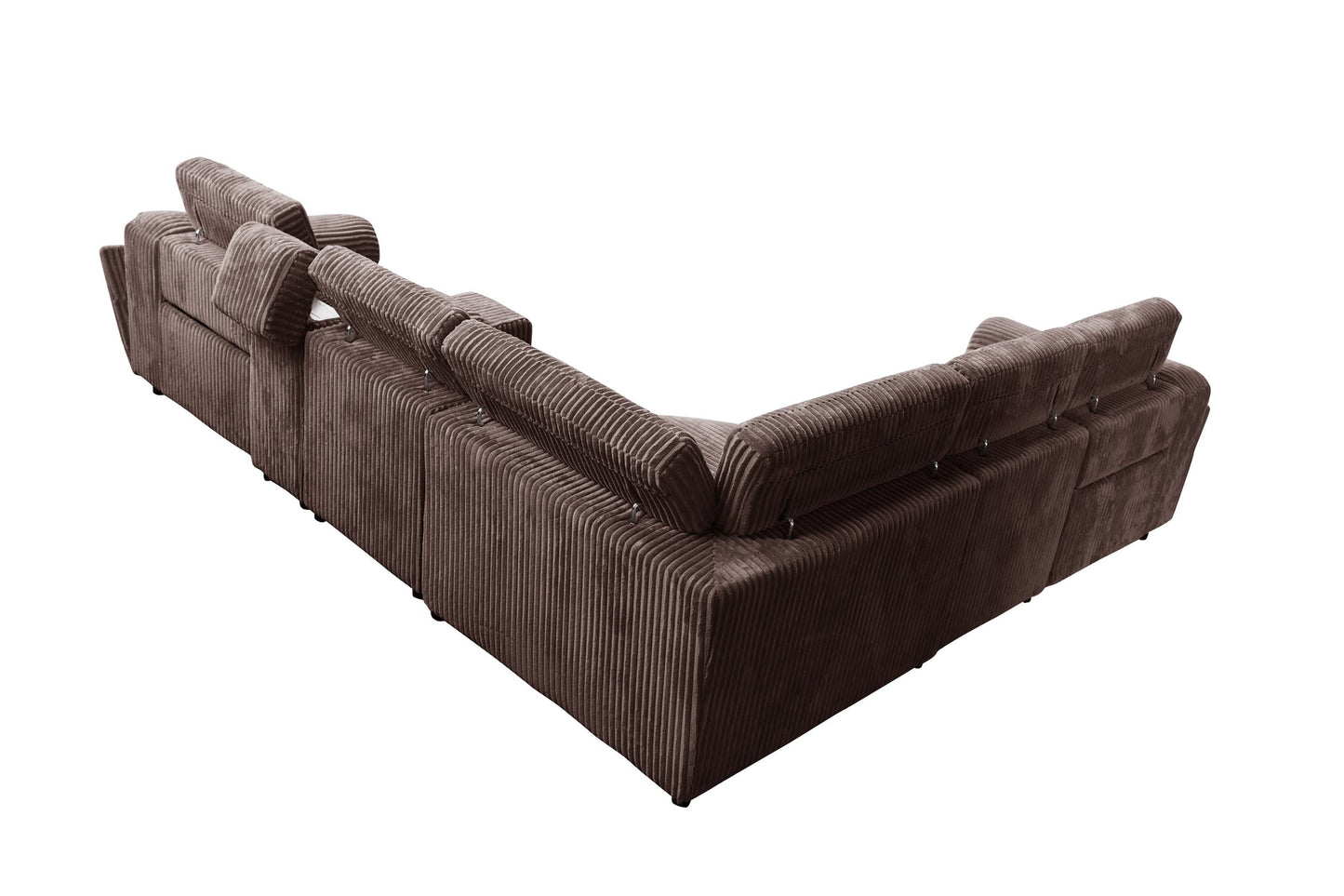 Yash Brown Corduroy POWER Reclining Sectional S7033