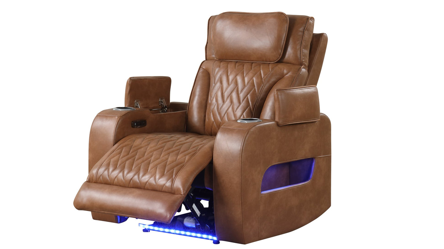 Skyline Brown POWER/LED/BLUETOOTH SPEAKERS 3pc Reclining Set